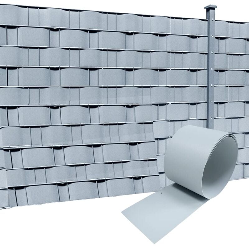 Naizy - Brise Vue en pvc dur 250 x 19 cm Bandes 10x De Confidentialité Anti-UV Résistant pour Clôture de Jardin, Balcon - Gris Clair