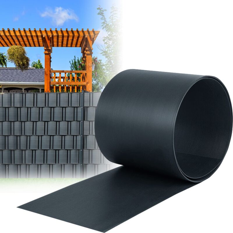 Brise Vue en PVC dur 250 x 19 CM Bandes 10x De Confidentialité Anti-UV Résistant pour Clôture de Jardin, Balcon - Anthracite NAIZY