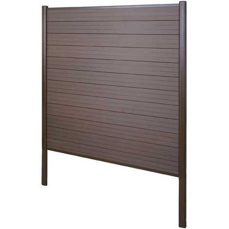 Brise-vue en WPC Sarthe, clôture brise-vent  élément de base, 190cm marron