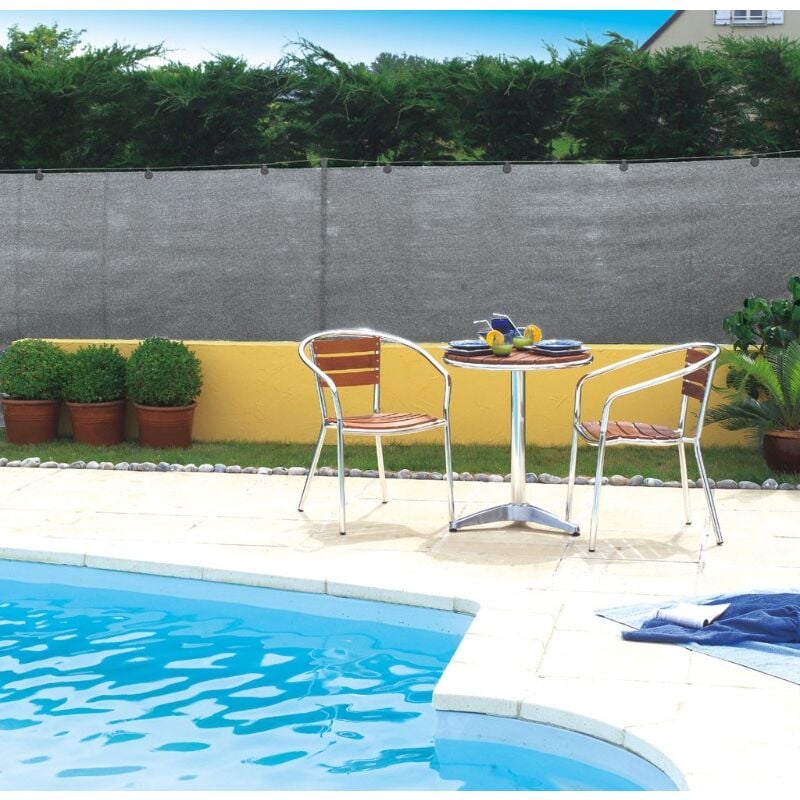 Nortene - Brise vue tissé 95% occultant - gris- 1 x 10 m totaltex