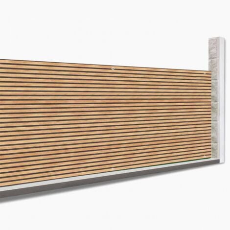 Brise vue occultant 1,5 x 10 M effet claustra en bois 160 gr/m²