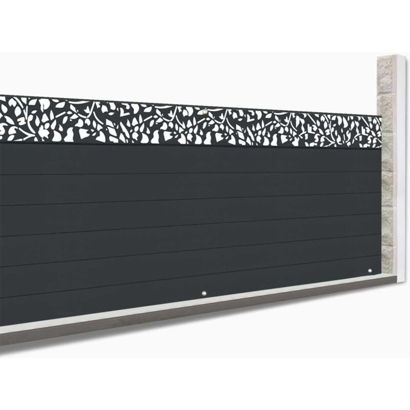 Brise vue occultant 1,5 x 10 m effet lames de clôture motifs flower 160 gr/m²