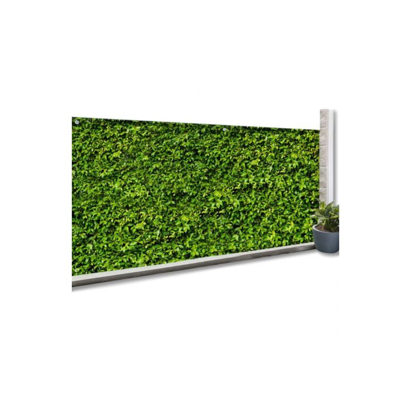 Brise vue occultant 1 x 10 m imprimé feuillage 160 gr/m²