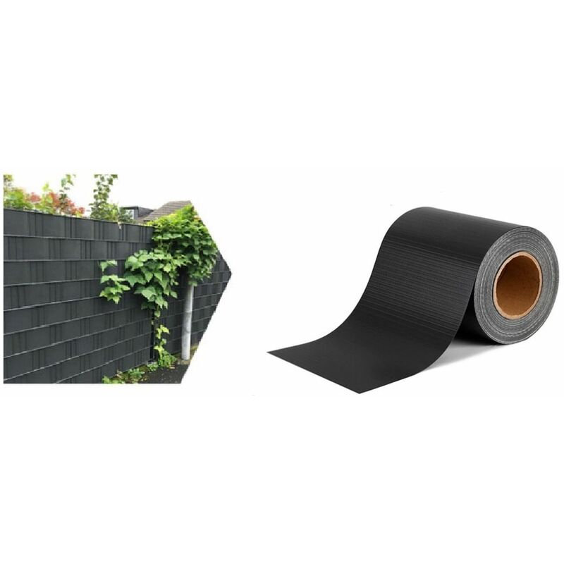 Toilinux - Brise Vue Occultant Clôture en pvc 450 g/m² - 70 m x 19 cm - 70 clips de montage