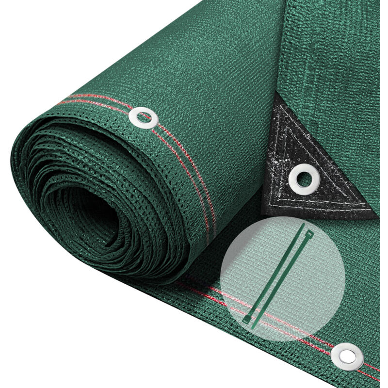 Vounot - Brise vue occultant en hdpe 230g/m² 1.5x10m avec attaches de fixation vert