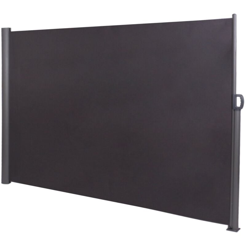 Brise-vue panneau pour jardin ou terrasse paravent d'extérieur 300x180 cm en aluminium et tissu anthracite 100002978