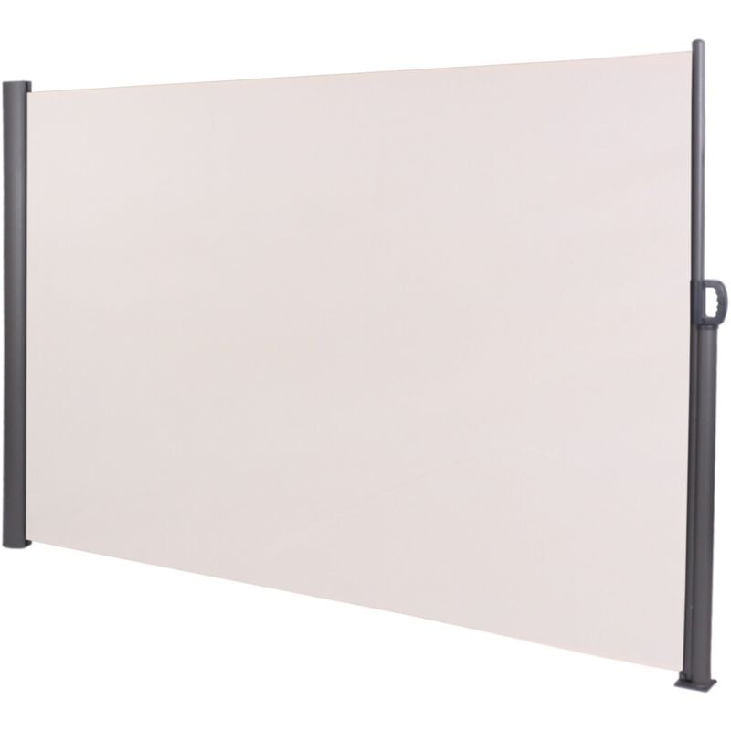 Brise-vue panneau pour jardin ou terrasse paravent d'extérieur 300x180 cm en aluminium et tissu crème 100002979