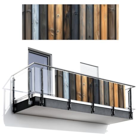 BRISE-VUE POUR BALCON Bois - Planches - Mixte 300x110