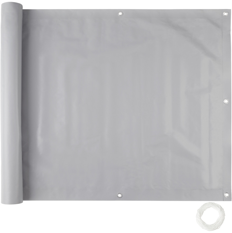 Brise vue PVC pour balcon Résistant aux intempéries et résistant aux UV - gris