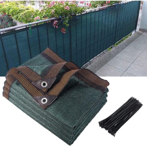 Brise-Vue pour Balcon Couverture de confidentialité Écran 2x5m, Brise-Vue Renforcé en HDPE 130g/m² Résistant aux UV pour Jardin Extérieur avec Balcon avec Attaches de câble par Poweka