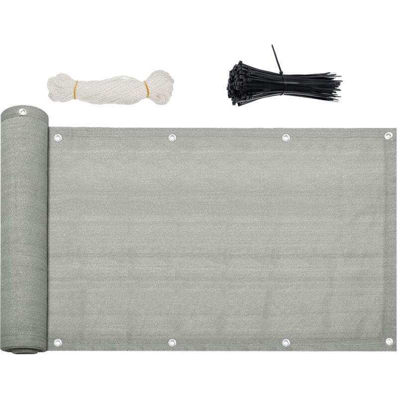 Brise vue pour balcon HDPE 180GR/M2 600x90cm gris