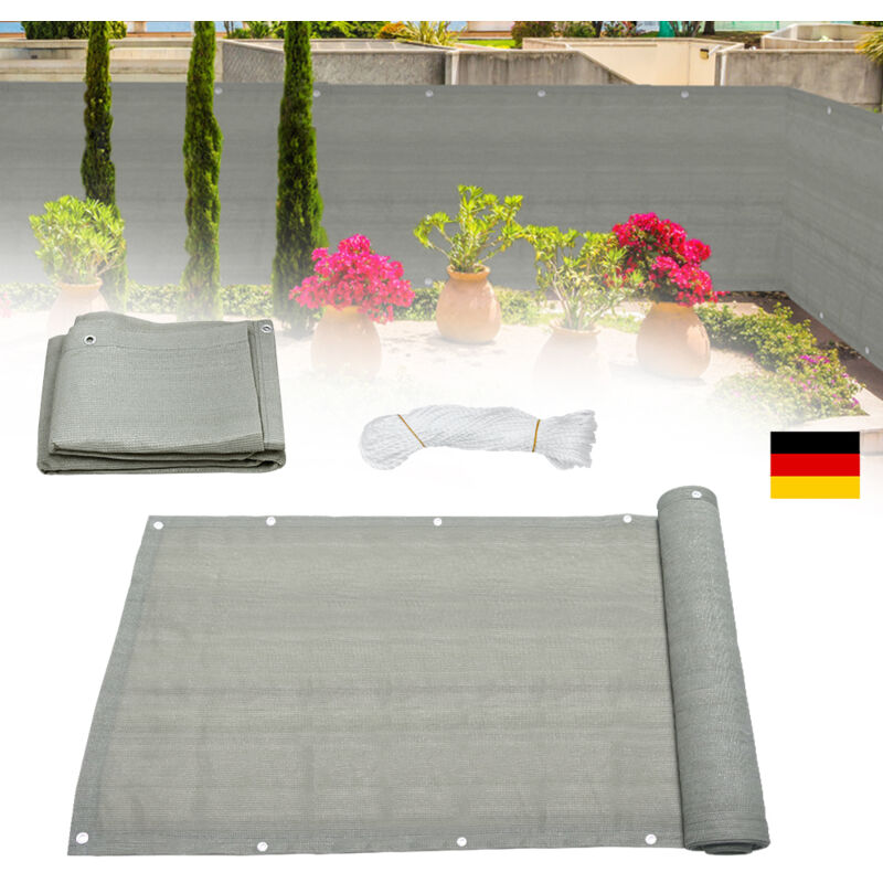 Brise vue pour balcon hdpe 180GR/M2 600x90cm gris