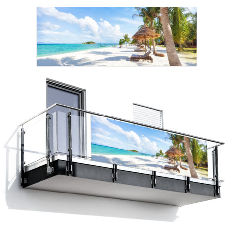 BRISE-VUE POUR BALCON Plage - Mer - Palmiers 300x110