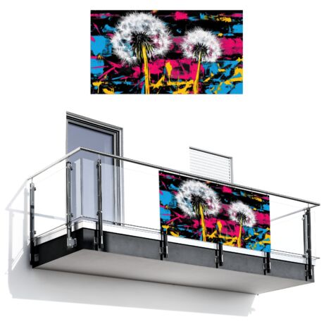 BRISE-VUE POUR BALCON Street art - Coloré - Mur 200x110