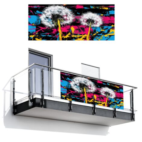 BRISE-VUE POUR BALCON Street art - Coloré - Mur 300x130