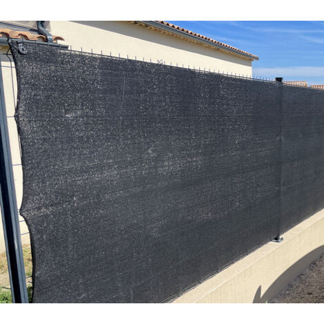 DIRECT FILET Brise-vue qualité - Nappe de 25m - 90% Occultation Anthracite - 1.8 mètres