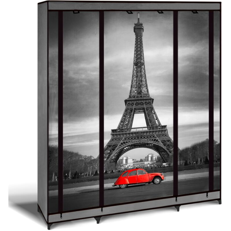 Idmarket - Armoire de rangement penderie pliable vêtements en tissu paris dressing xxl