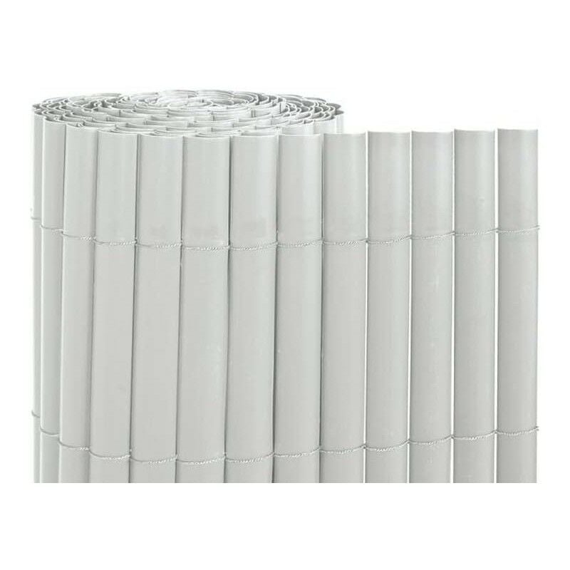 Canisse Synthétique pvc 1 x 5 m avec Cannes Entières blanche, Brise-Vue pour Jardins, Balcons et Clôtures