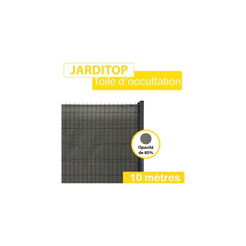 Cloture&jardin - Brise-Vue Toile Gris Anthracite - jarditop - 1,5Mx10M