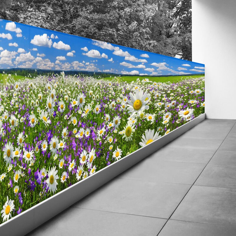 Brise vue Trompe l'oeil - 100x400 cm - Champ de