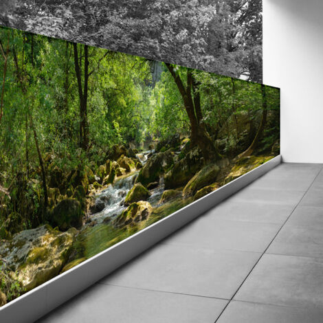 Brise vue Trompe l'oeil - 110x357 cm - Rivière - Recto Imprimé / Verso BlancBâche Pleine - 100% d'occultation