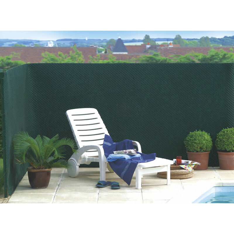 Brise vue vert en maille plastique 100% occultant 1,5 x 25 m tandem - Nortene
