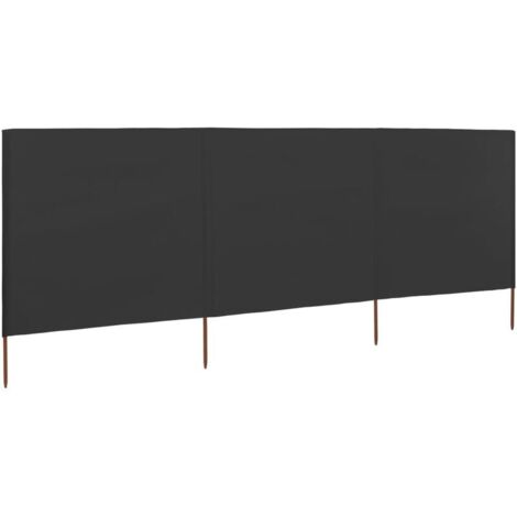 Brises-vue paravent 3 panneaux tissu 400 x 120 anthracite