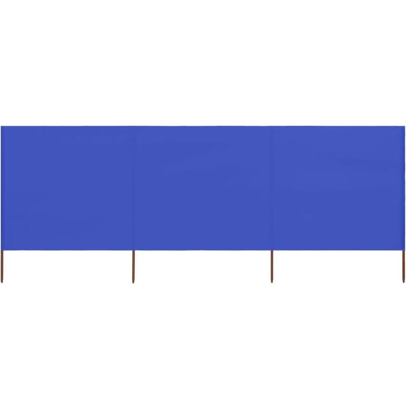 Brises-vue paravent 3 panneaux tissu 400 x 160 cm bleu azuré