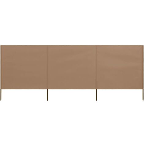Brises-vue paravent 3 panneaux tissu 400 x 80 cm taupe