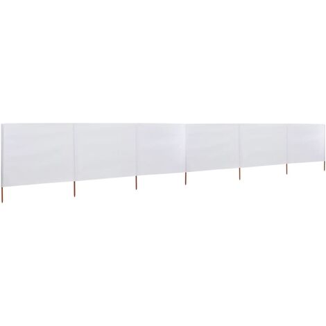 Brises-vue paravent 6 panneaux tissu 800 x 80 cm blanc