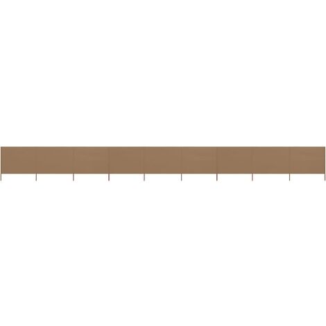 Brises-vue paravent 9 panneaux tissu 1200 x 120 cm taupe