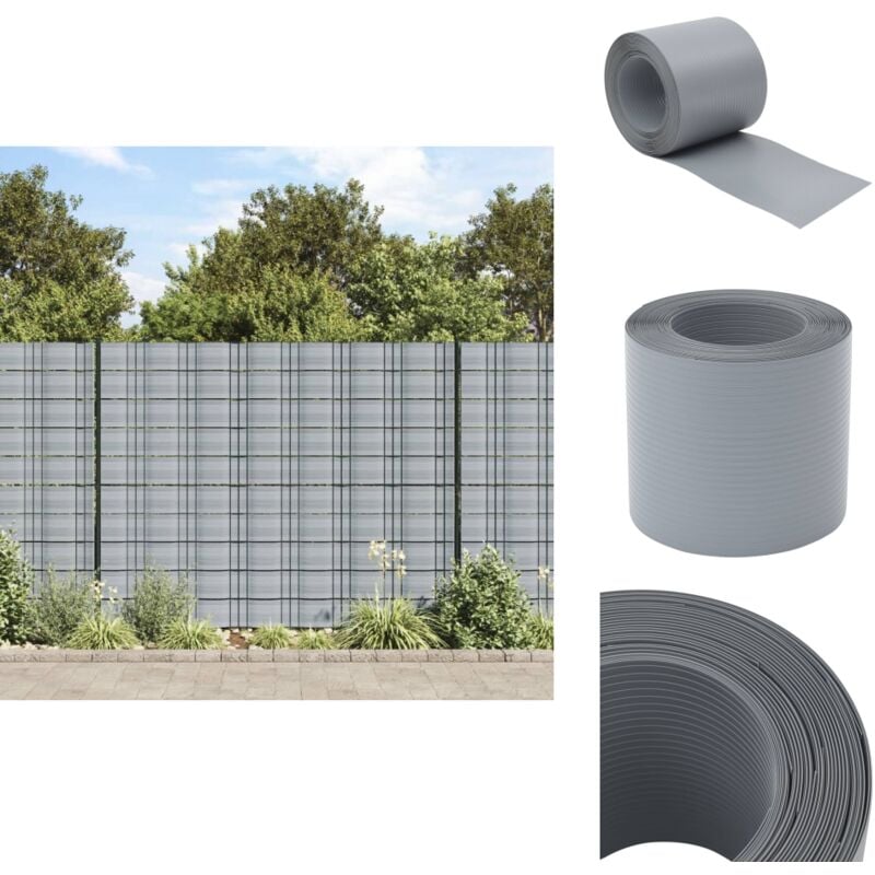Vidaxl - Brises-vues de jardin 10 pcs gris 252,5x19 cm pvc - Brise Vue Jardin - Clôture Décorative - Panneau De Clôture - Pare-soleil Extérieur