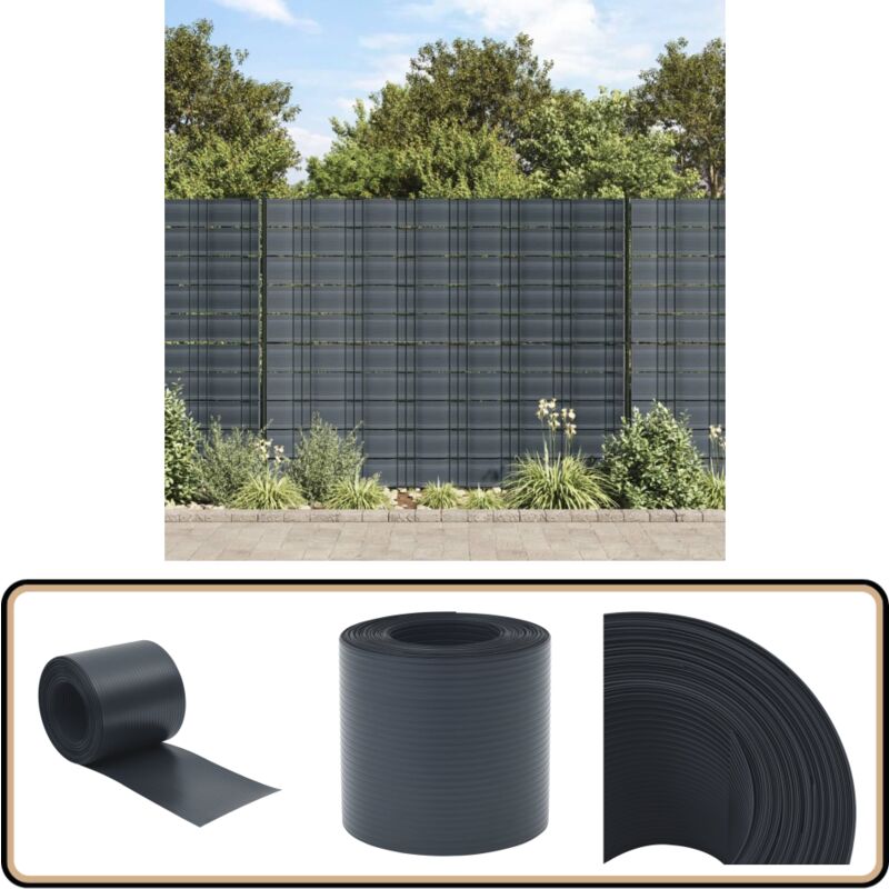 Brises-vues de jardin 10 pcs noir 252,5x19 cm PVC - Brise Vue Jardin - Clôture Décorative - Panneau De Clôture - Pare-soleil Extérieur - Protection