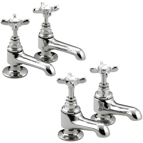 Bristan 1901 Basin Pillar Taps and Bath Pillar Taps with Disc Valves - Chrome