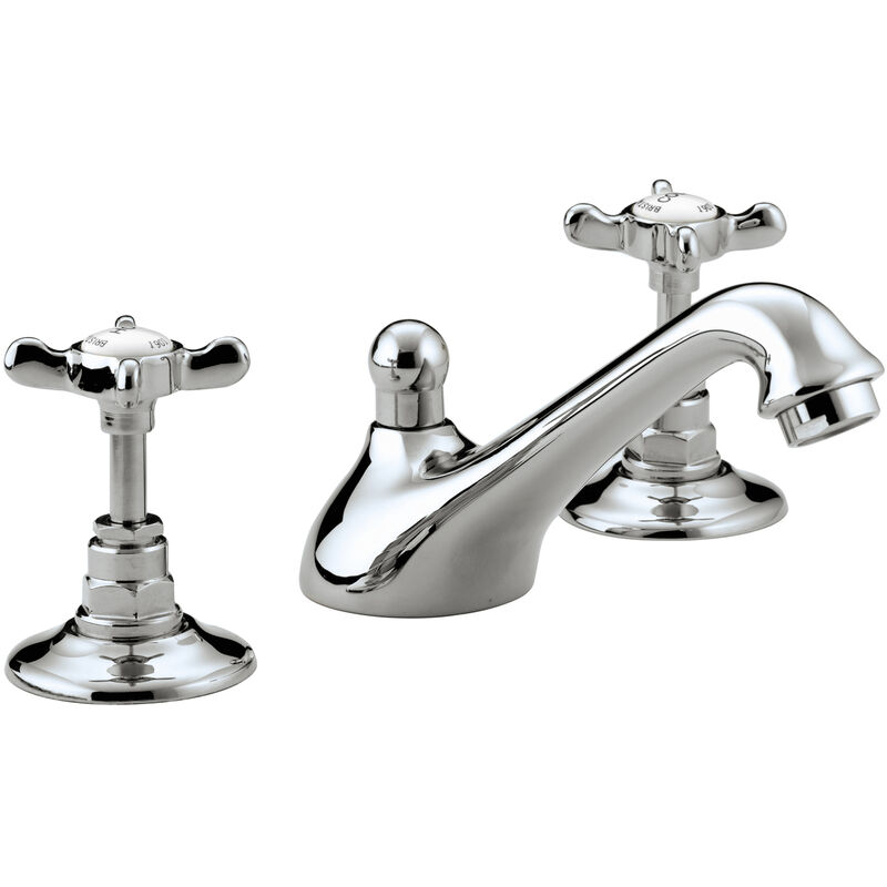 1901 3 Hole Basin Mixer Tap with Pop Up Waste and Ceramic Disc Valves - Chrome - Bristan