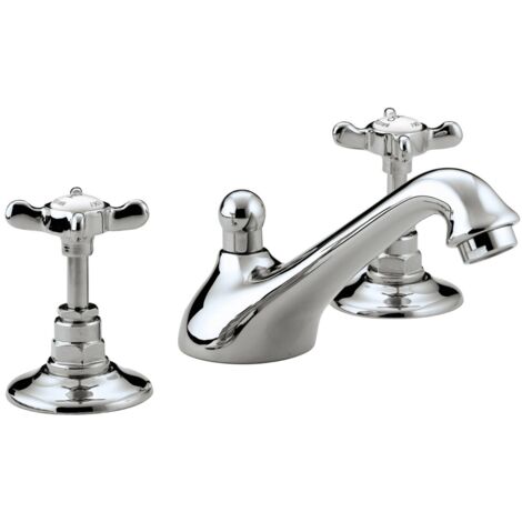 Bristan 1901 Chrome 3 Tap Hole Basin Mixer with Ceramic Disc Valves - N-3HBAS-C-CD