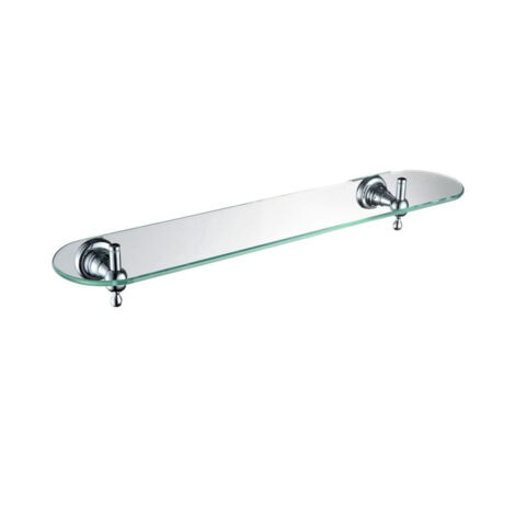 Bristan 1901 Chrome 550mm Wall Mounted Glass Vanity Shelf - N2-SHELF-C