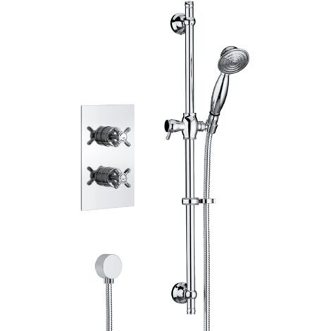 Bristan 1901 Chrome Complete Thermostatic Shower Pack - 1901-SHWR-PK