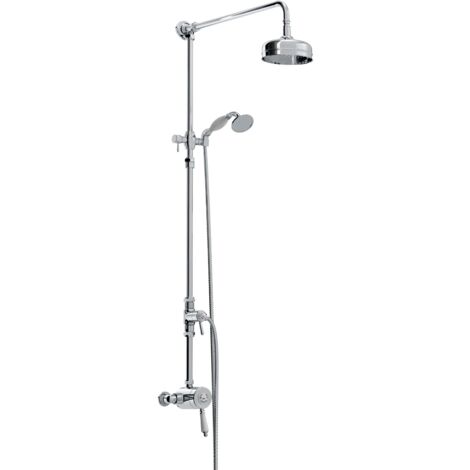 Bristan 1901 Chrome Exposed Sequential Shower Valve with Rigid Riser Kit - N2-SQSHXDIV-C