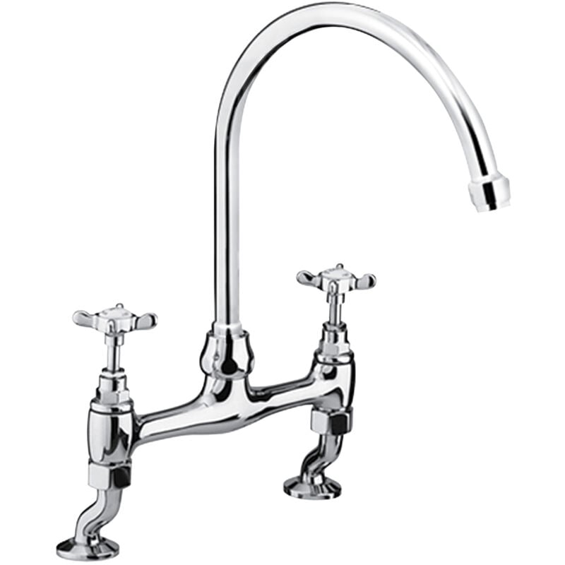 1901 Bridge Kitchen Sink Mixer Pillar Mounted - Chrome - Bristan