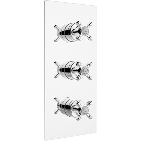 Bristan 1901 Thermostatic Recessed Triple Control Shower Valve with Twin Stopcocks - Chrome