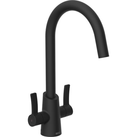 Bristan Acorn Matt Black EasyFit Kitchen Sink Mixer Tap + Easy Fit Base