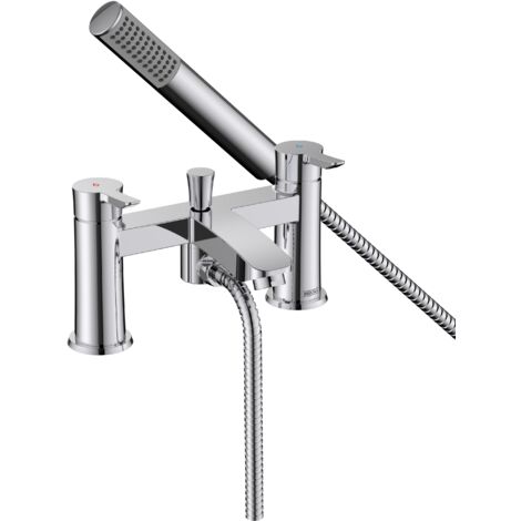 Bristan Apelo Deck Mounted Bath Shower Mixer Tap + Hose + Shower Head Chrome