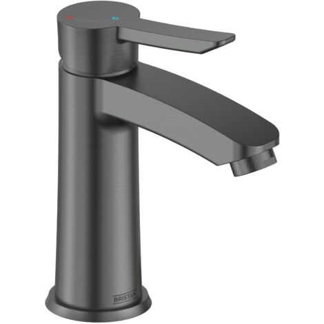 Bristan Apelo Eco Start Basin Mixer with Clicker Waste Gun Metal Grey APE ES BAS GM