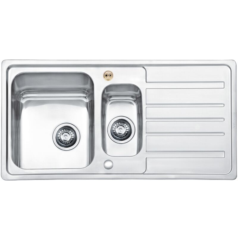Index Easyfit 1.5 Bowl Universal Kitchen Sink 970mm L x 500mm W - Stainless Steel - Bristan