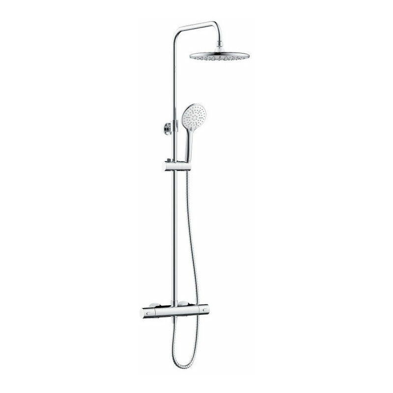 Buzz Thermostatic Bar Mixer Shower with Shower Rigid Riser Kit and Fixed Head - Chrome - Bristan