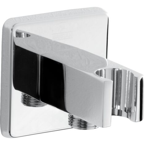 Bristan C WOSQ02 C Contemporary Square Wall Outlet with Handset Holder Bracket Chrome
