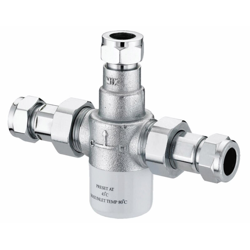 Commercial MT503 Thermostatic Mixing Valve, 15mm, Chrome - Bristan