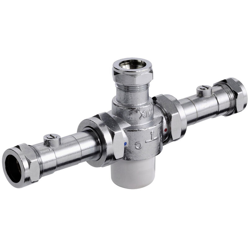Commercial MT753 Thermostatic Mixing Valve with Isolation, 22mm, Chrome - Bristan