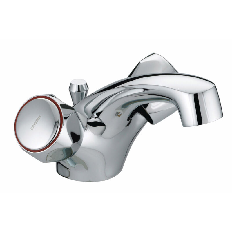 Value Club Dual Flow Basin Mixer Tap with Pop Up Waste - Chrome - Bristan